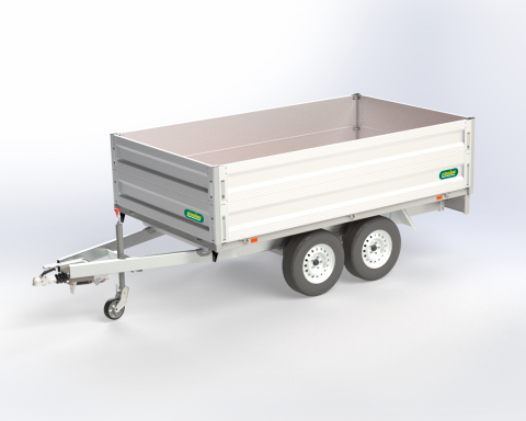 Bordwandaufsatz aus eloxiertem Aluminium 350 mm, 4-seitig, UNSINN-Profil, mit versenkten Verschlüssen, IL x IB 2760 x 1500 mm